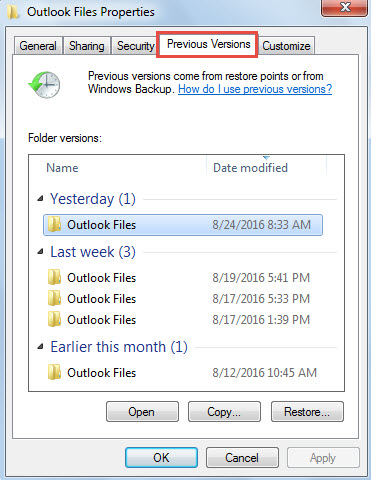cannot find recover deleted items in outlook 2016